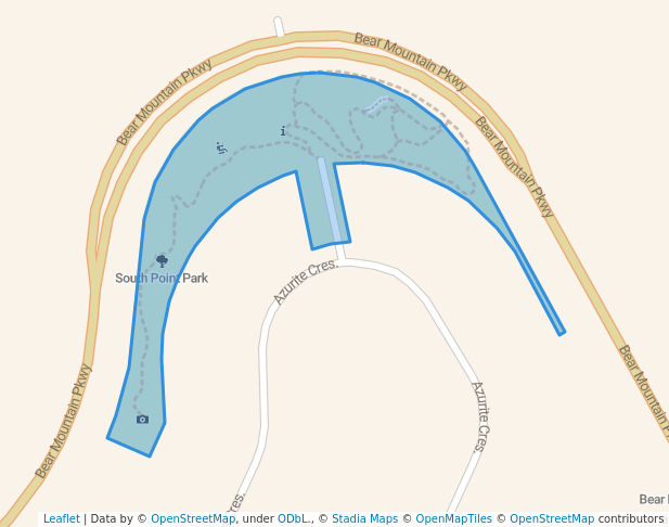 walking in South Point Park map in Langford