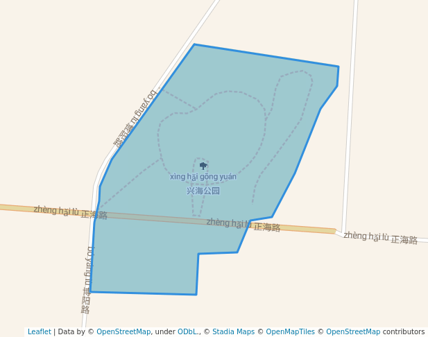 walking in 兴海公园 map in Ri Zhao Shi