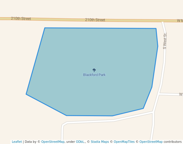 walking in Blackford Park map in Algona