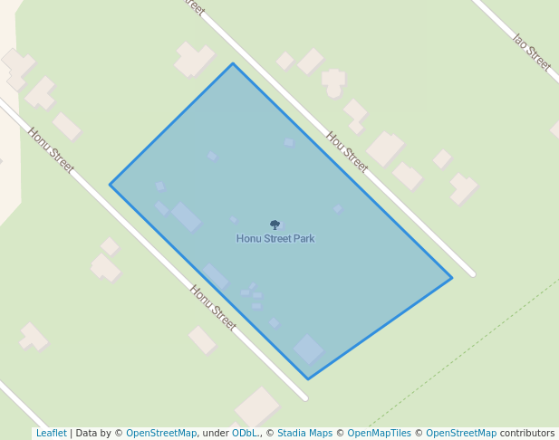 walking in Honu Street Park map in Pāhoa