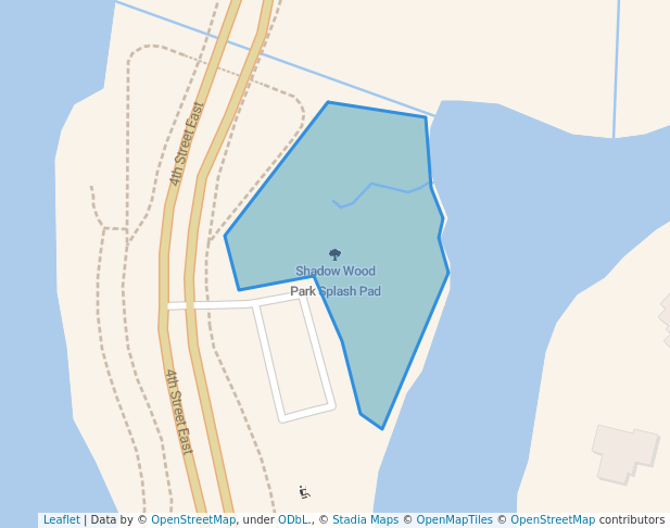 walking in Shadow Wood Park Splash Pad map in West Fargo