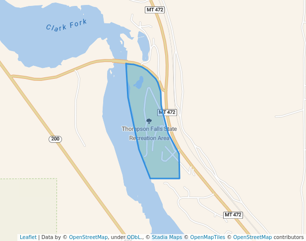 walking in Thompson Falls State Recreation Area map in Thompson Falls