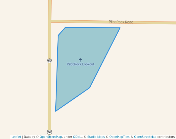 walking in Pilot Rock Lookout map in Cherokee