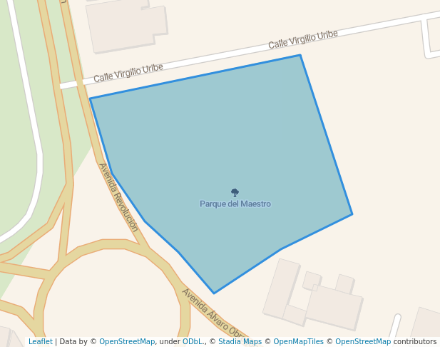 walking in Parque del Maestro map in Chetumal