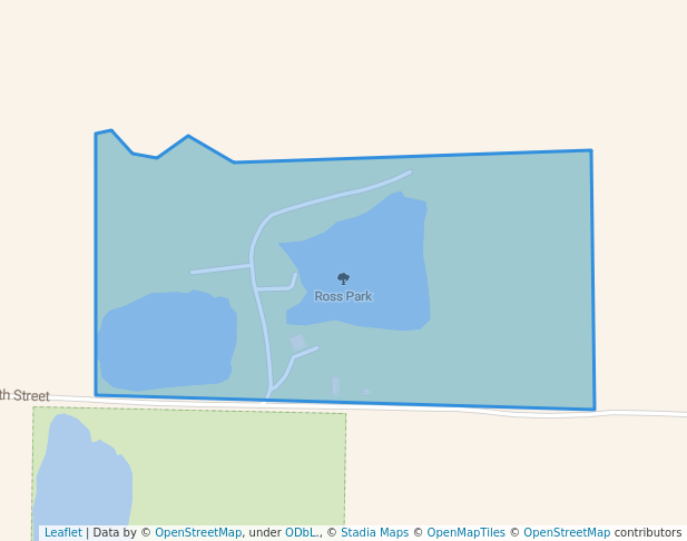 walking in Ross Park map in Braddyville