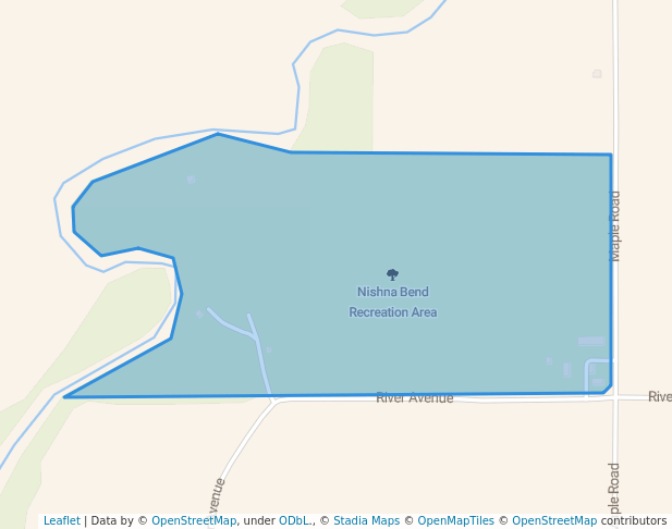 walking in Nishna Bend Recreation Area map in Harlan
