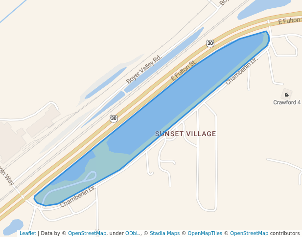 walking in Sunset Park map in Denison