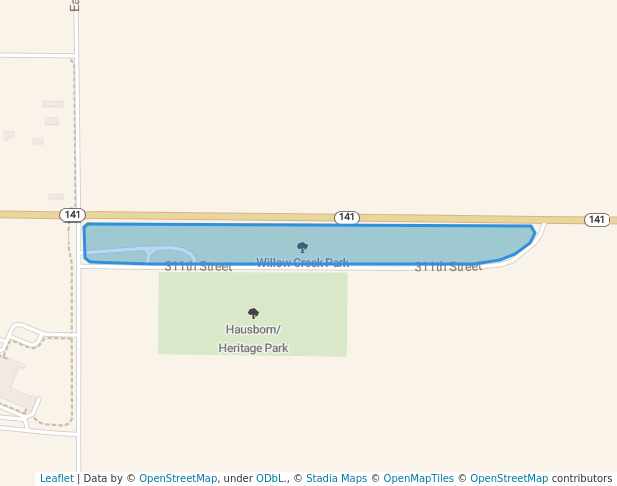 walking in Willow Creek Park map in Manning