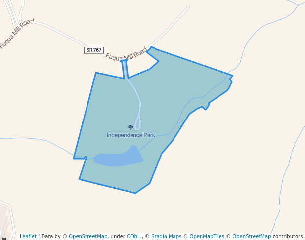 walking in Independence Park map in Bedford