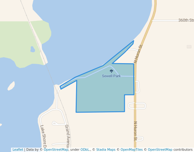 walking in Sewell Park map in Emmetsburg