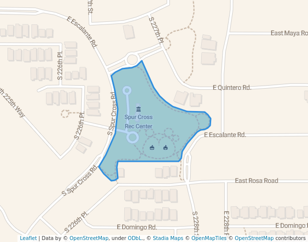 walking in Spur Cross Central Park map in Queen Creek