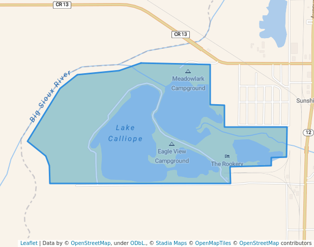 walking in Big Sioux Recreation Area map in Hawarden