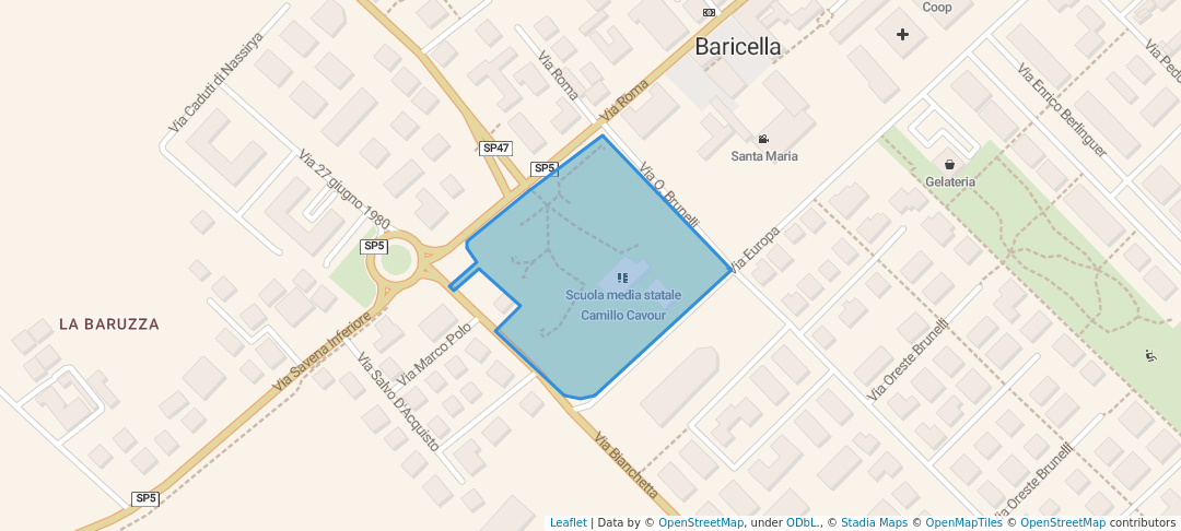 walking in Parco della Resistenza map in Baricella