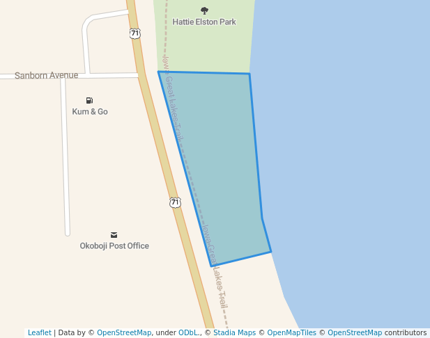 walking in Dickinson County Trailhead map in Okoboji