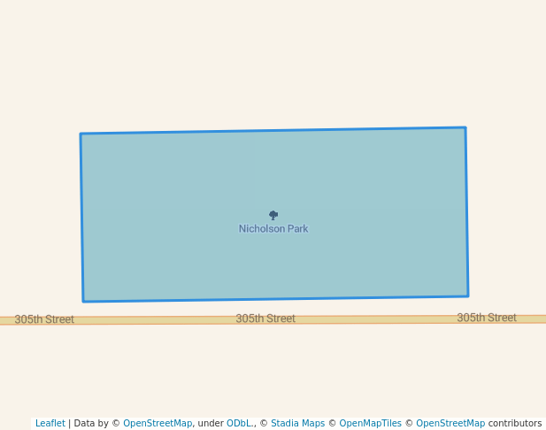 walking in Nicholson Park map in Oskaloosa