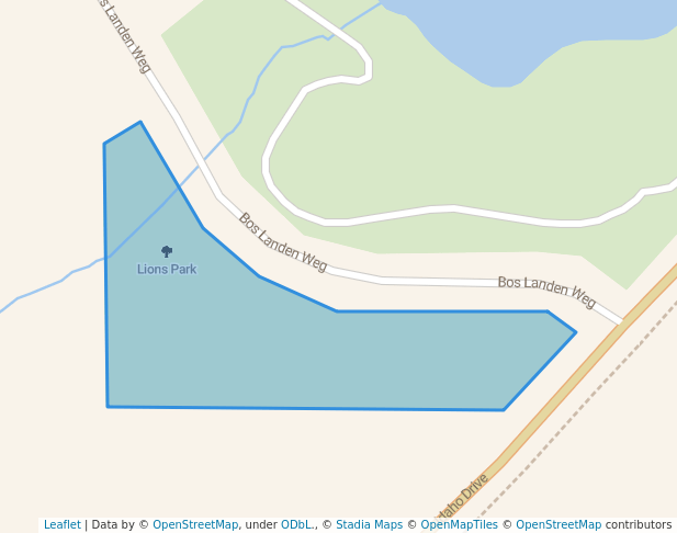 walking in Lions Park map in Pella