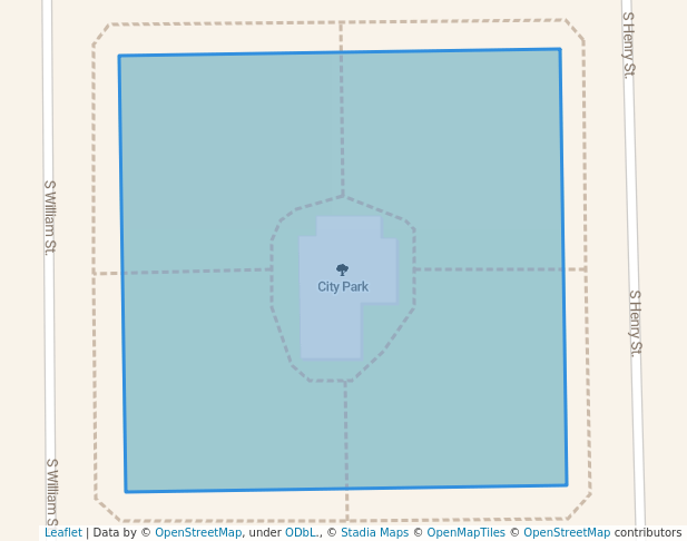 walking in City Park map in Moravia