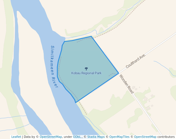 walking in Kobau Regional Park map in Cawston