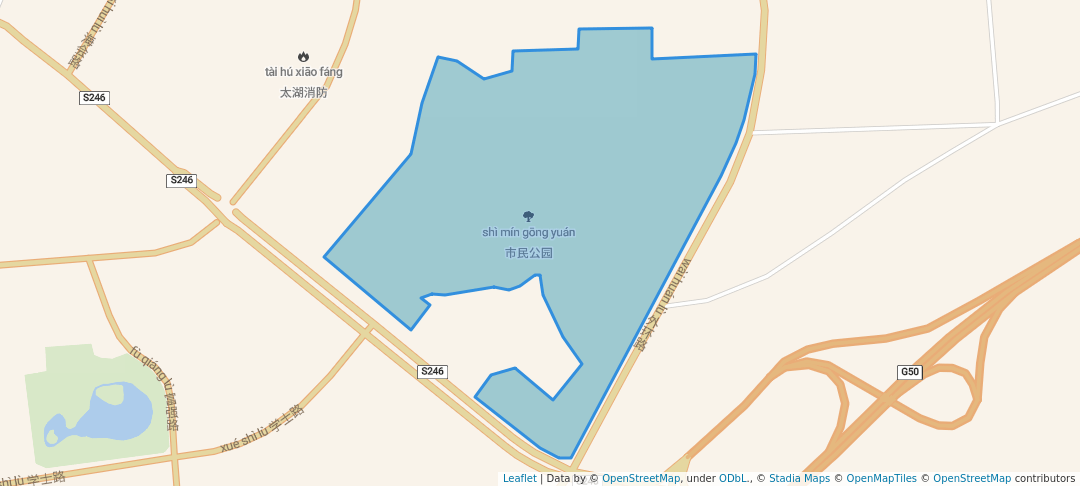 walking in 市民公园 map in An Qing Shi