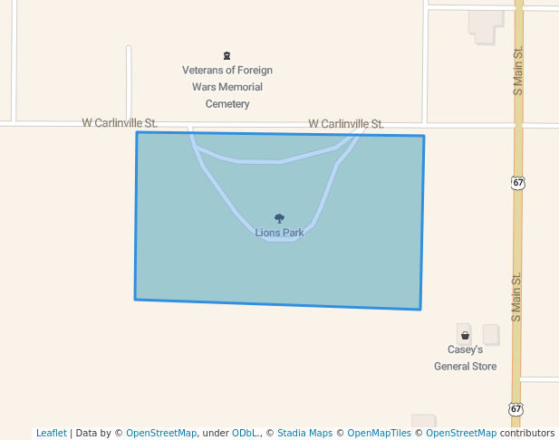 walking in Lions Park map in White Hall