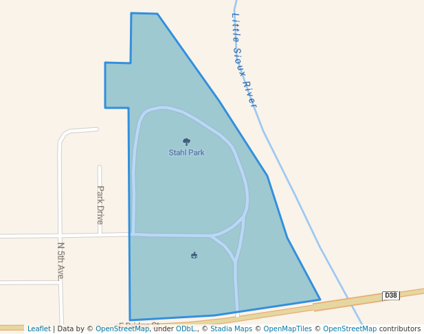 walking in Stahl Park map in Anthon