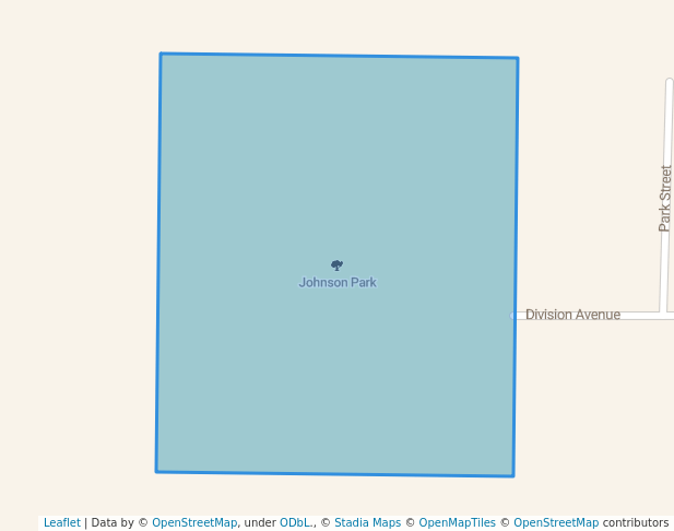 walking in Johnson Park map in Van Meter