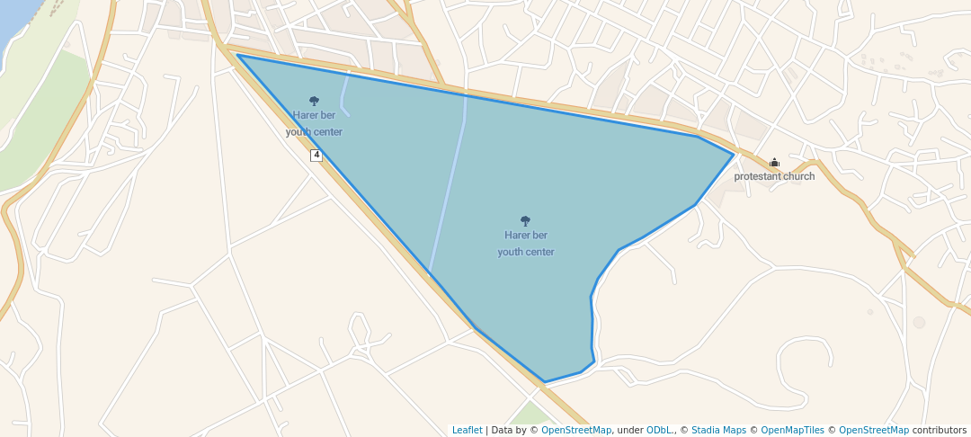 walking in Harer ber youth center map in Bishoftu