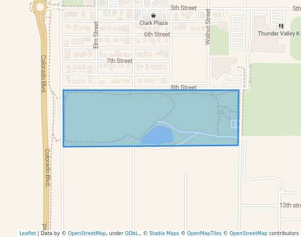 walking in Centennial Park map in Frederick