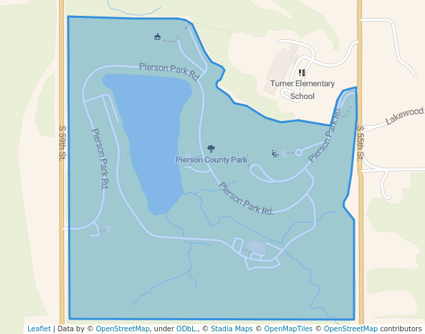walking in Pierson County Park map in Kansas City
