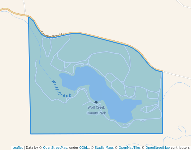 walking in Wolf Creek County Park map in Perryton
