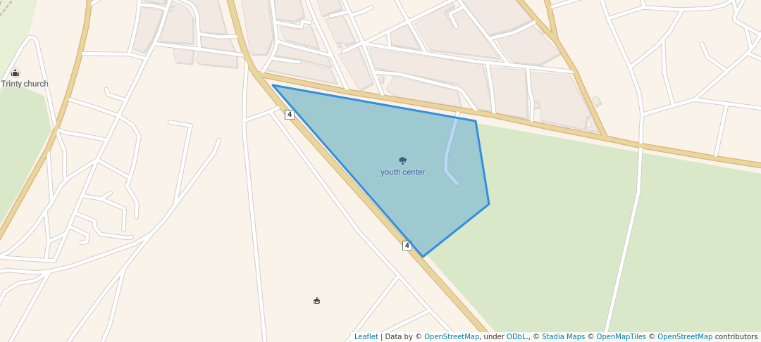 walking in youth center map in Bishoftu