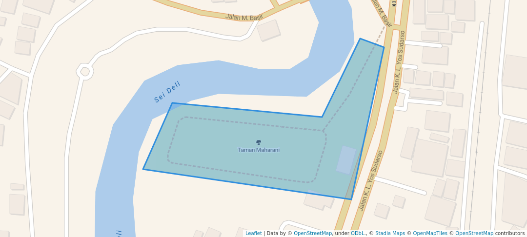 walking in Taman Maharani map in Medan