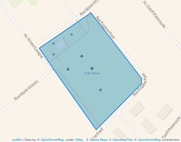 walking in Parc Ross map in Québec