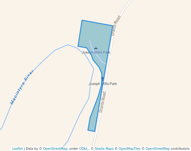 walking in Joseph Wills Park map in Elsmore