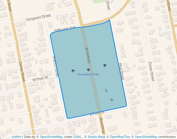 walking in Broadway Park map in Bangor