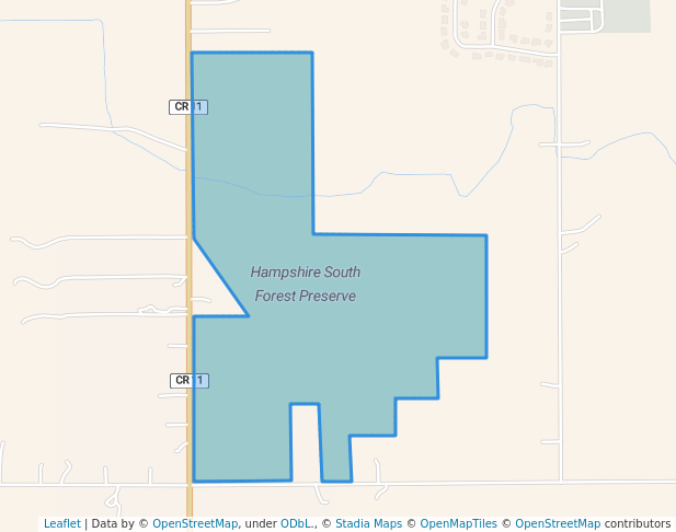 walking in Hampshire South Forest Preserve - change tag, not park map in Burlington