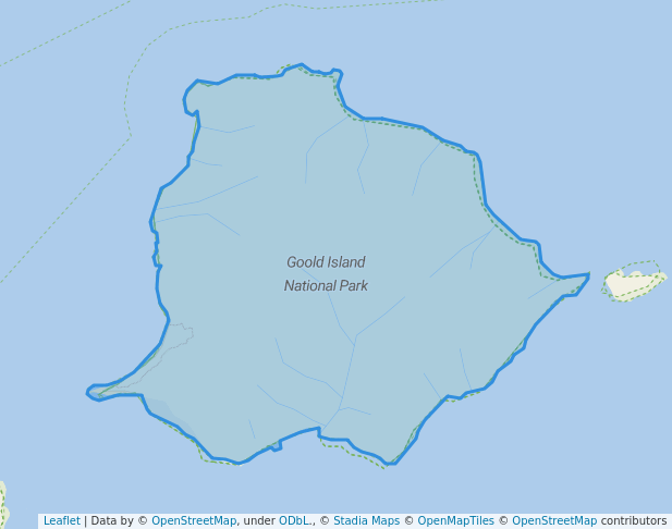 walking in Goold Island National Park map in Hinchinbrook
