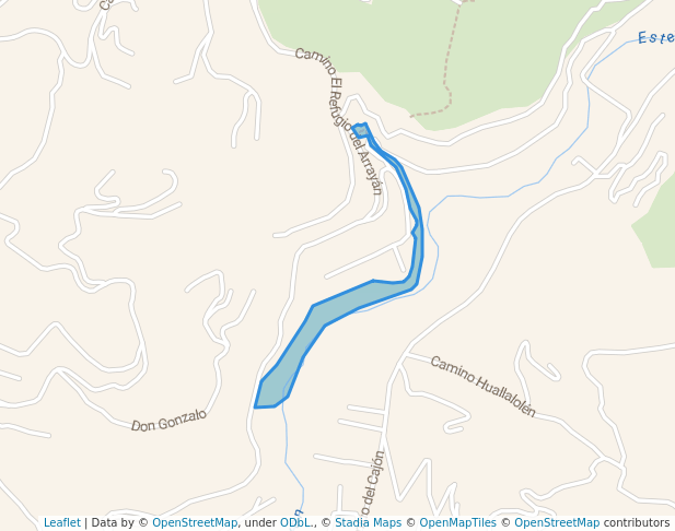 walking in Parque Estero El Arrayán map in Lo Barnechea