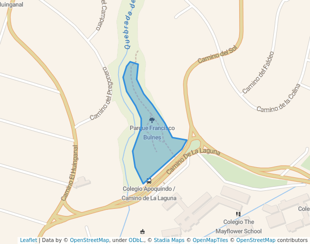 walking in Parque Francisco Bulnes map in Lo Barnechea