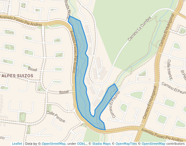 walking in Parque Quebrada Los Loros/El Peumo map in Lo Barnechea
