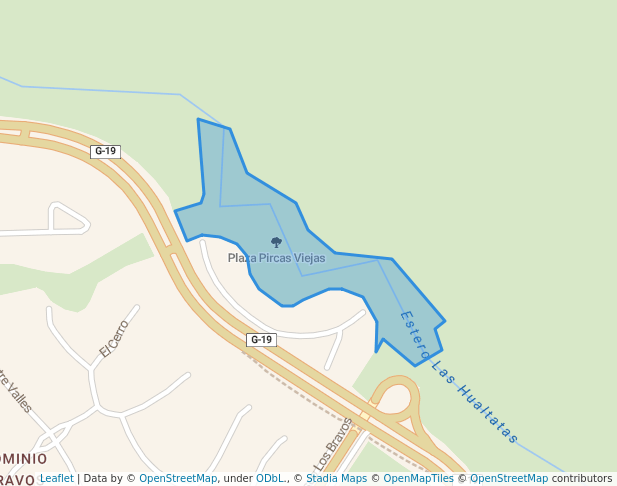 walking in Plaza Pircas Viejas map in Lo Barnechea