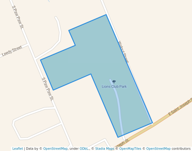 walking in Lions Club Park map in Coloma