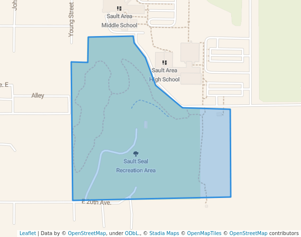 walking in Sault Seal Recreation Area map in Sault Ste. Marie