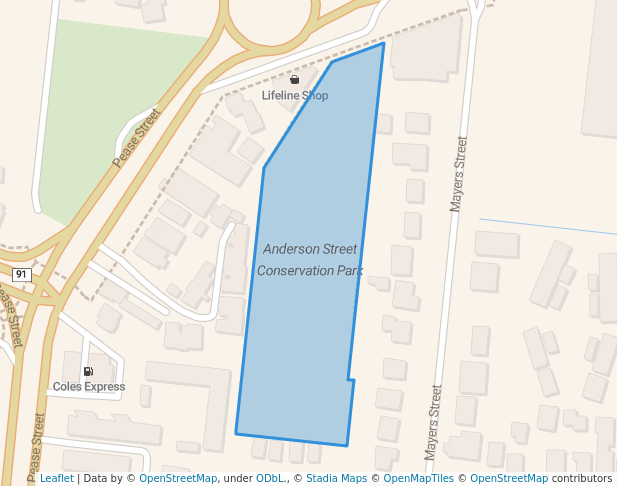 walking in Anderson Street Conservation Park map in Manoora