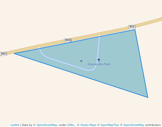 walking in Kosciuszko Park map in Cooma