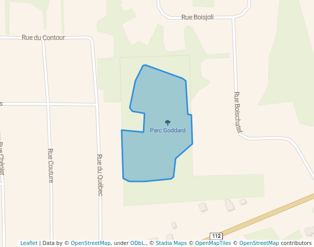 walking in Parc Goddard map in Ascot Corner