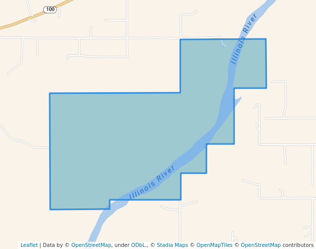 walking in Lower Illinois Public Fishing and Hunting Area map in Gore