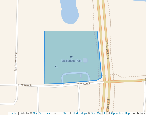 walking in Mapleridge Park map in West Fargo