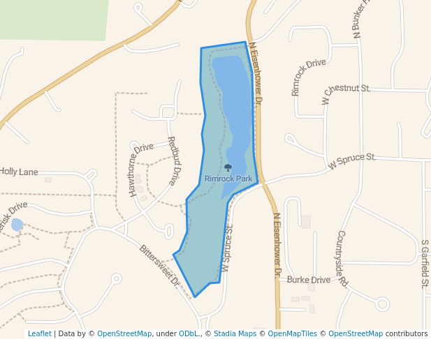 walking in Rimrock Park map in Junction City