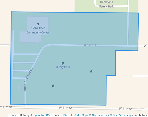 walking in Cleary Park map in Junction City